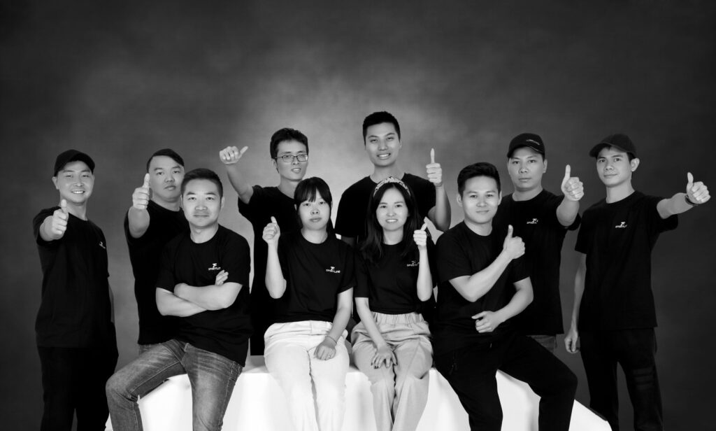 A group photo of the Chinese team's designers