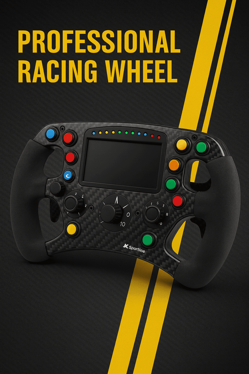 Carbon fiber formula car steering wheel
