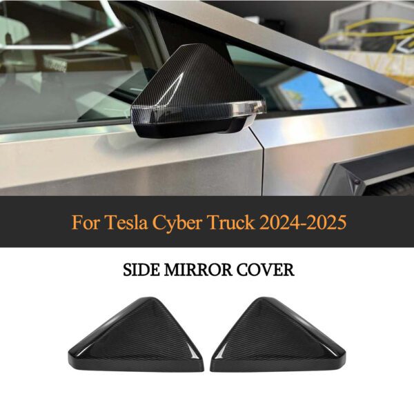 For Tesla Cybertruck 2024 2025 Carbon Side Rearview Mirror Cover Trim