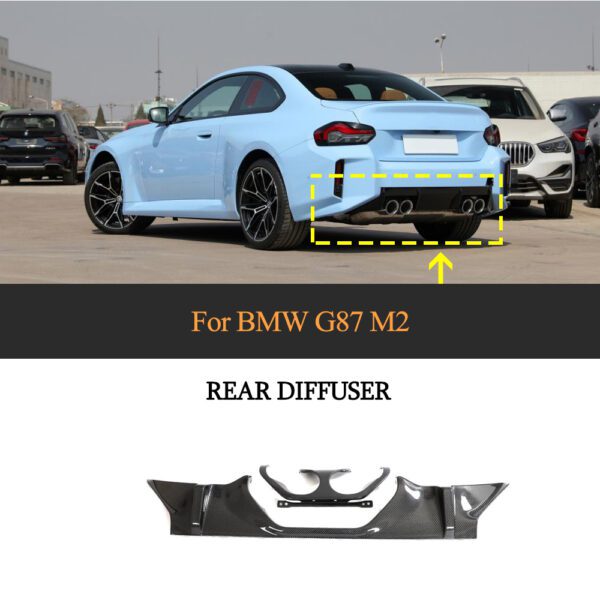 2023 BMW G87 M2 Coupe Dual-Outlet Dry Carbon Rear Diffuser (2pcs)