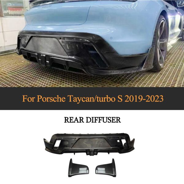 Carbon Fiber  Rear Diffuser for Porsche Taycan/turbo S 9J1 Sedan 4-Door
