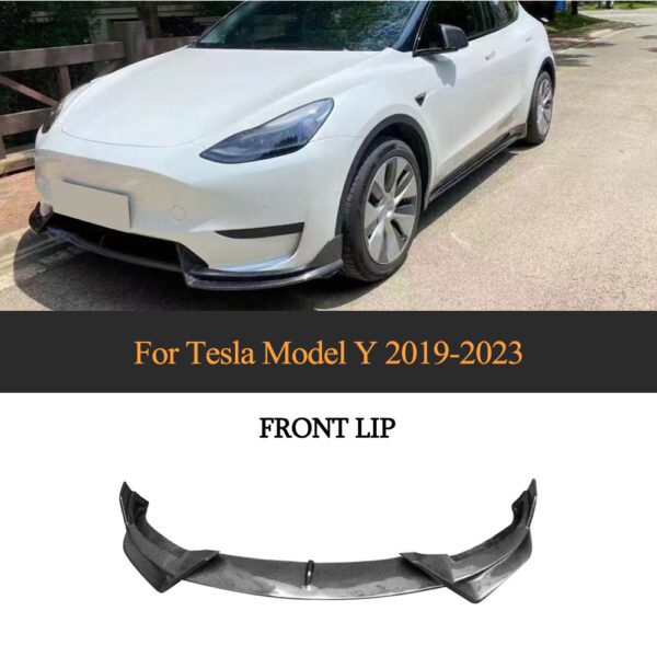 For Tesla Model Y 2019-2024 Real Carbon Fiber Front Lip
