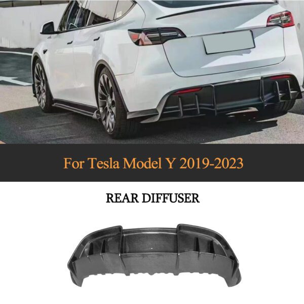 For Tesla Model Y 2019-2024 Real Carbon Fiber Rear Diffuser