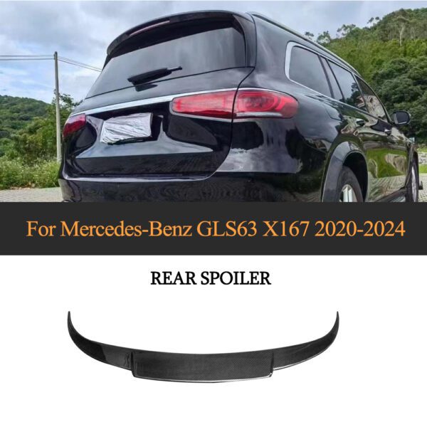 For Benz GLS63 AMG X167 Carbon Fiber Rear Trunk Roof Spoiler Wing Kit