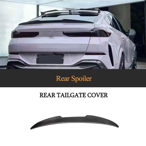 Fit For BMW X6 G06 X6M 2020-2023 Real Carbon Fiber Rear Trunk Lip Spoiler Wing
