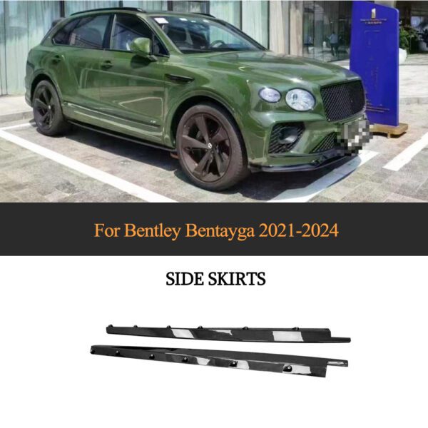 for Bentley Bentayga Dry Carbon Fiber Side Skirts Sport Utility 4-Door