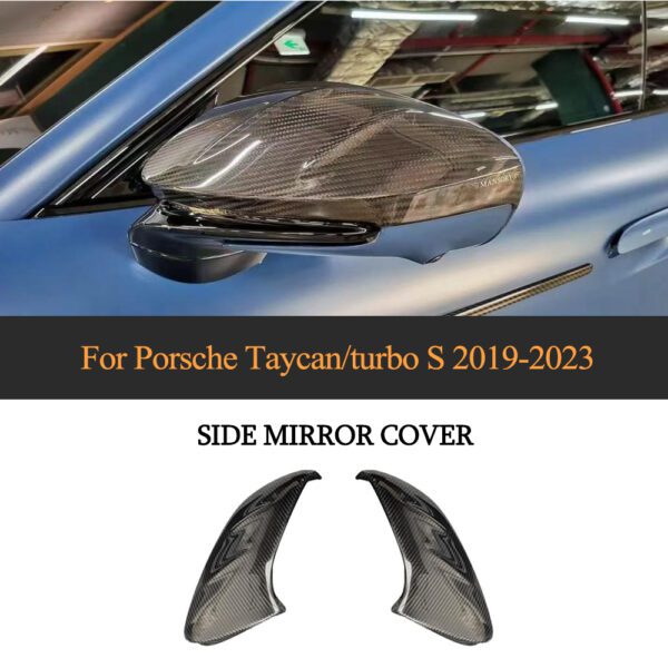 Add- On Carbon Fiber Side Mirror Covers for Porsche Taycan/turbo S 9J1 Sedan 4-Door