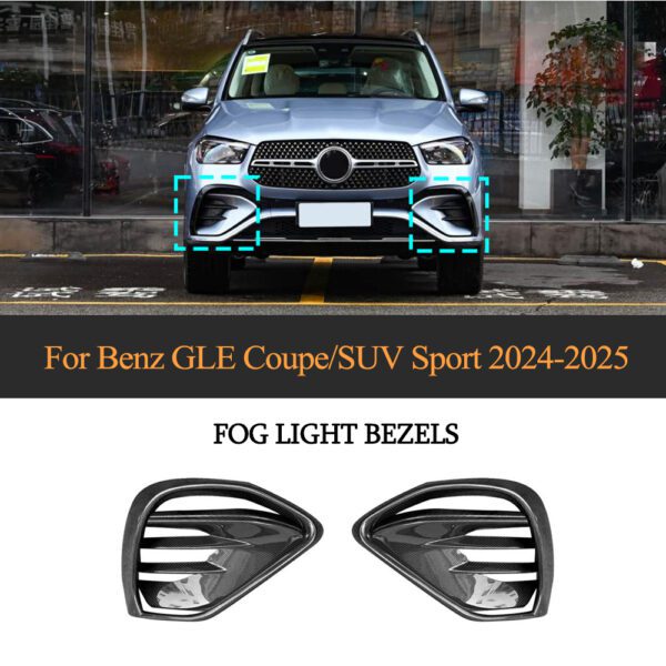 2024-2025 Mercedes-Benz GLE Coupe & SUV AMG-Line Brabus-Style Carbon Fiber Fog Light Trim (4-Piece Set)