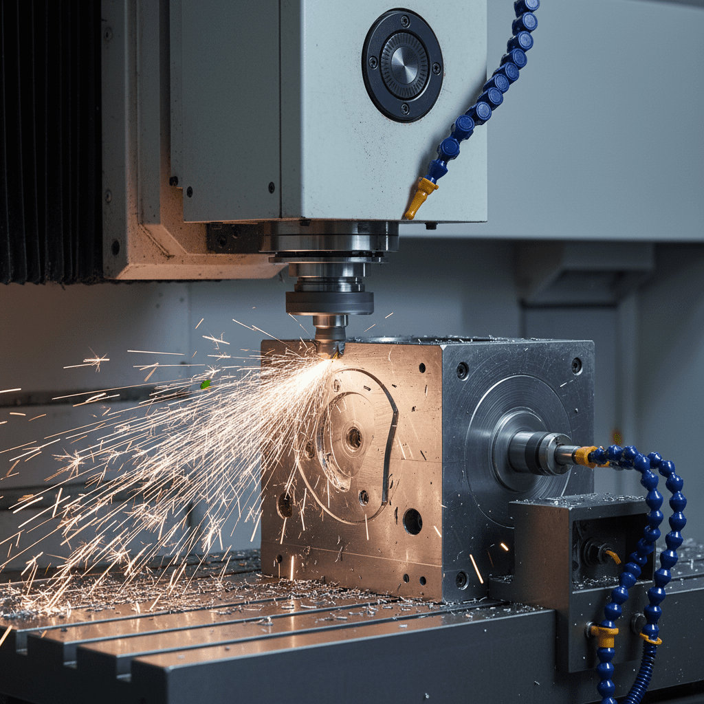 CNC machining process of carbon fiber fin mold.