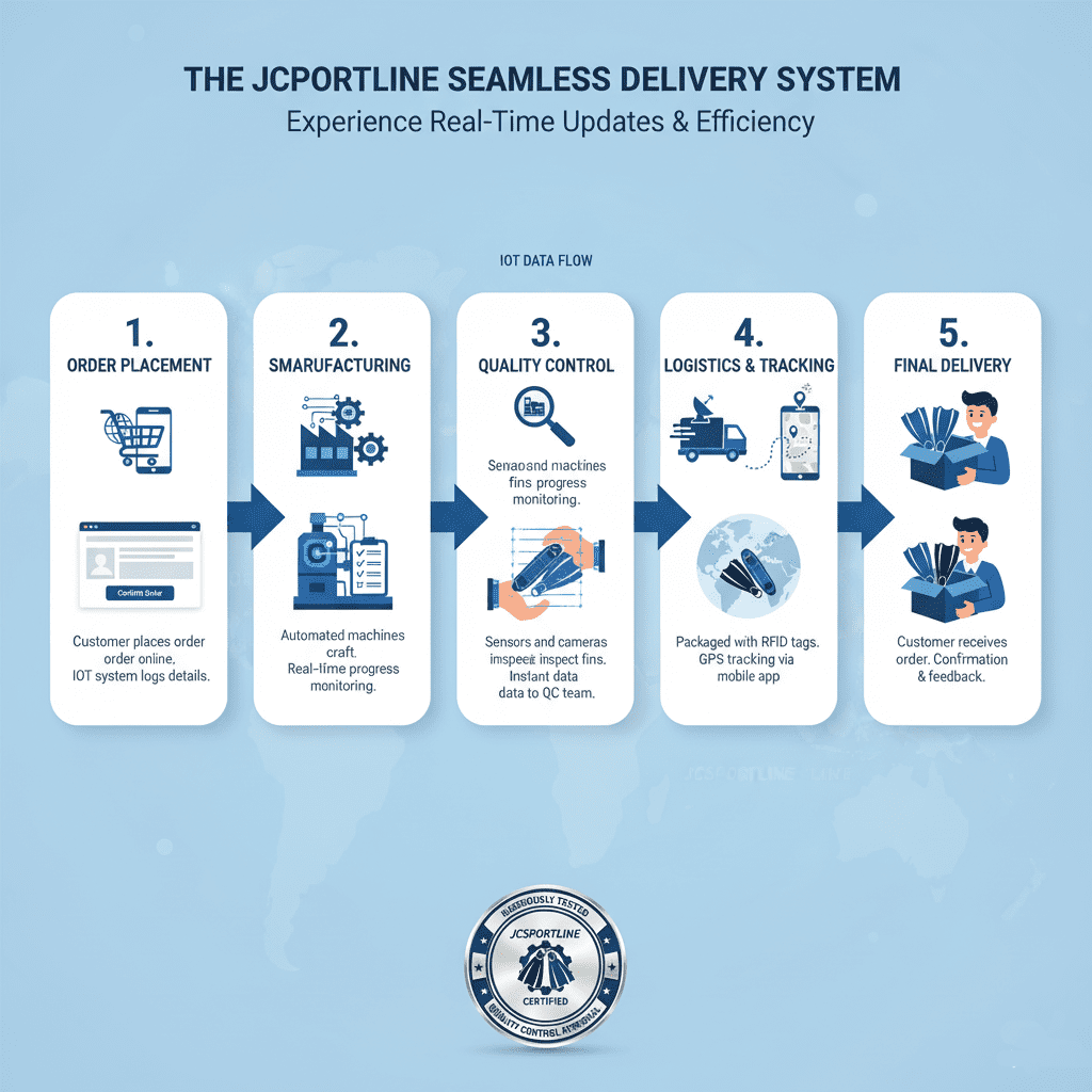 Step-by-step visualization of JCSPORTLINE’s seamless delivery system