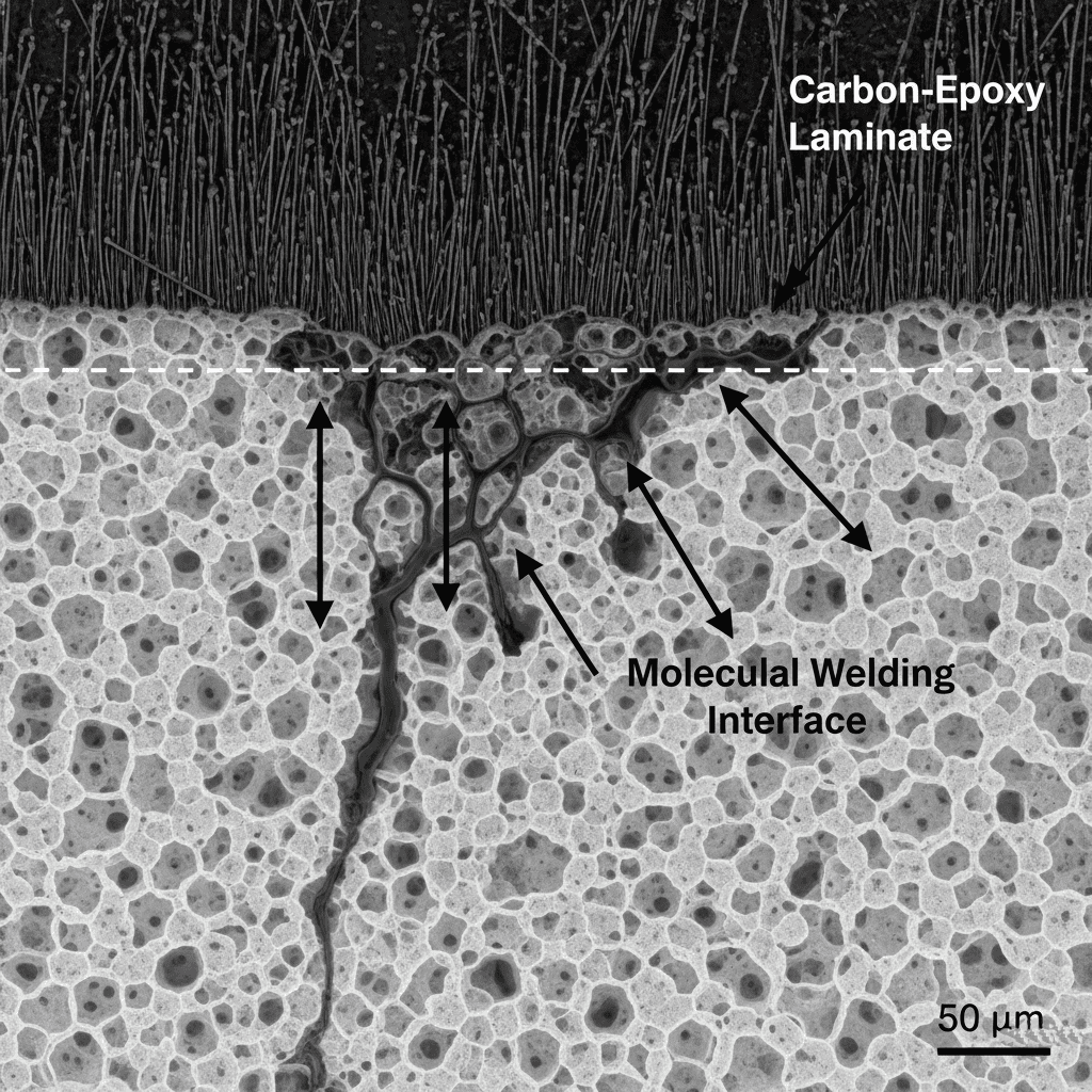 Demonstrate carbon–epoxy penetration into PU foam for maximum bonding strength