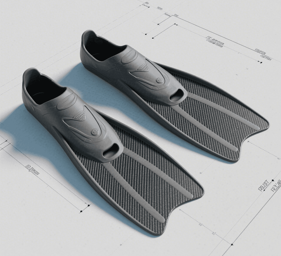 Short design of carbon fiber flippers