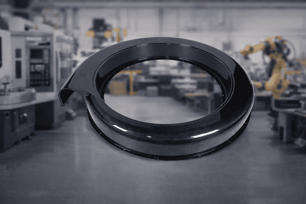 Close-up of the carbon fiber equipment casing