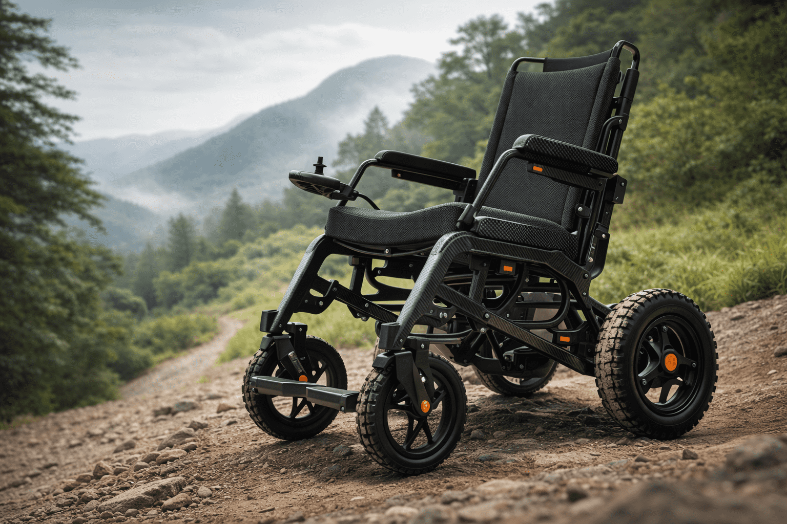 Outdoor Carbon Fiber Manual Wheelchair for All-Terrain Use OEM ODM - Image 2