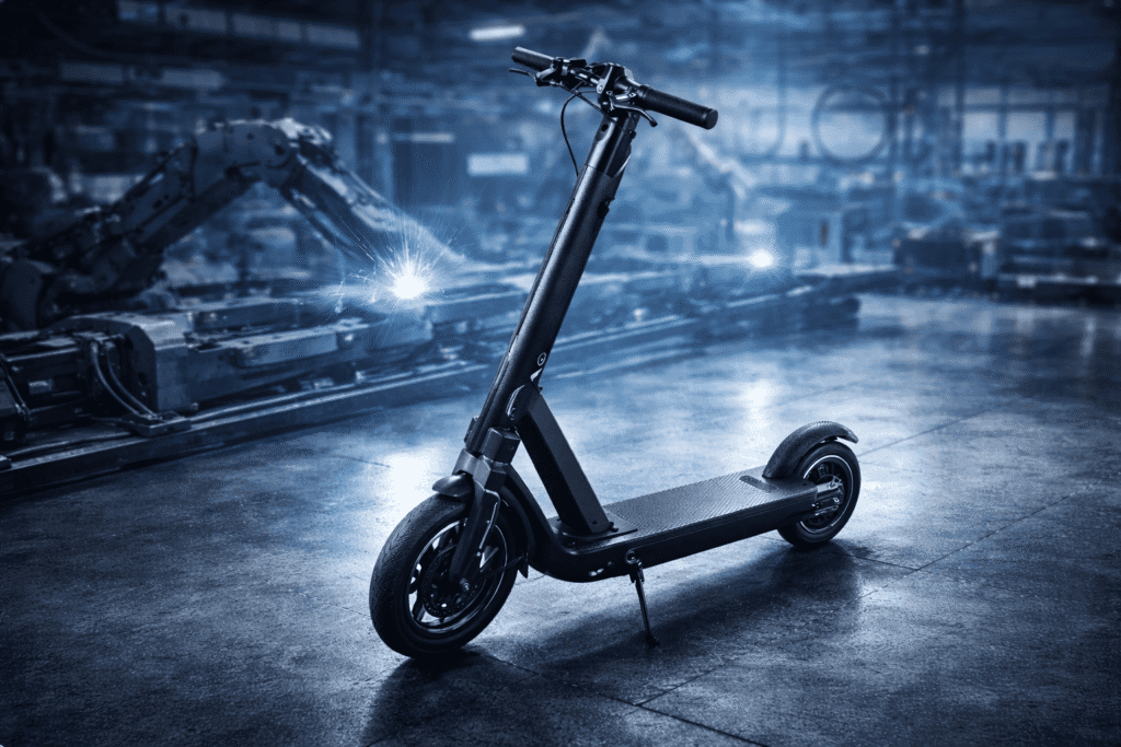 Modern black electric scooter