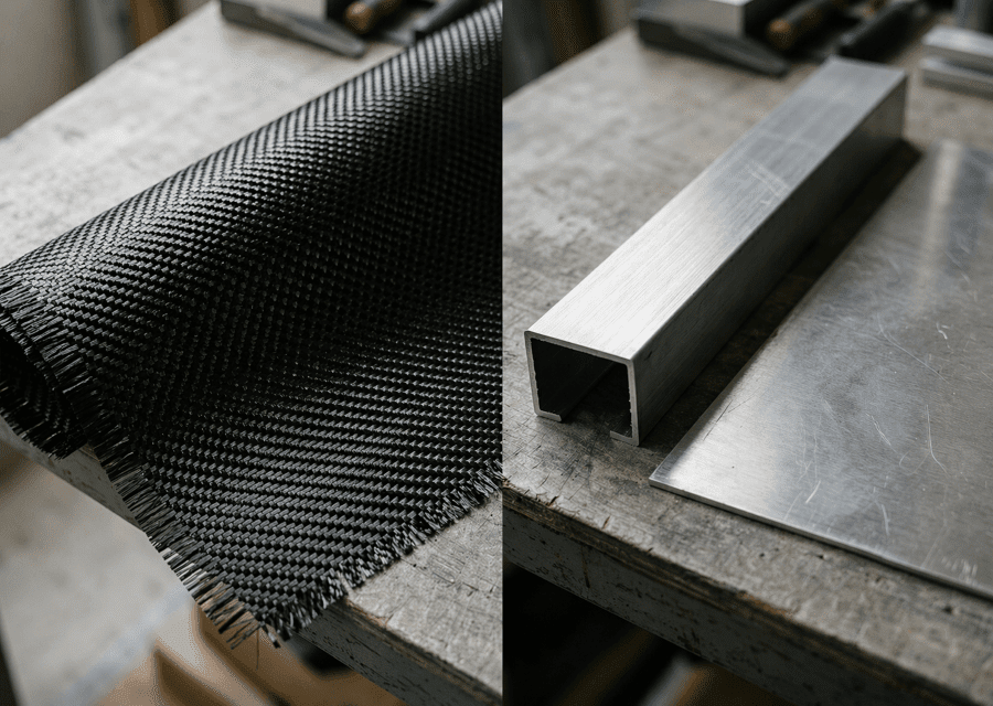 Carbon Fiber Woven Fabric and Aluminum Profiles