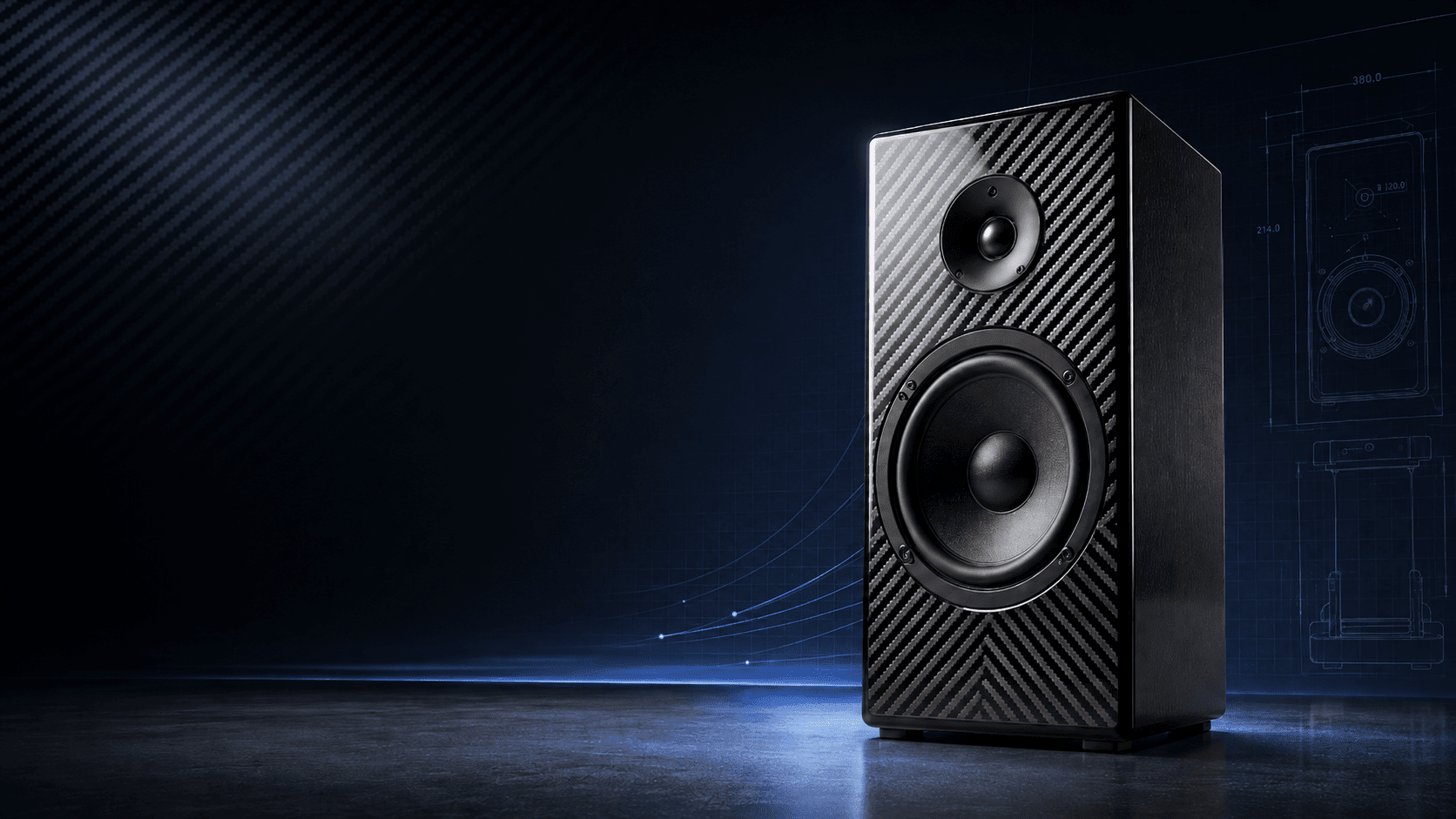 carbon fiber home theater speakers banner
