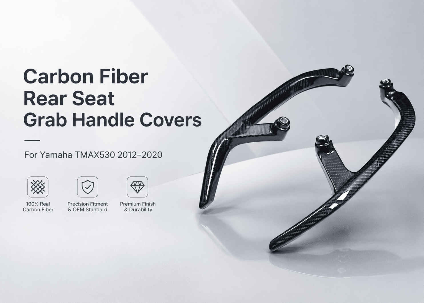 carbon fiber rear seat grab handle covers for yamaha 6