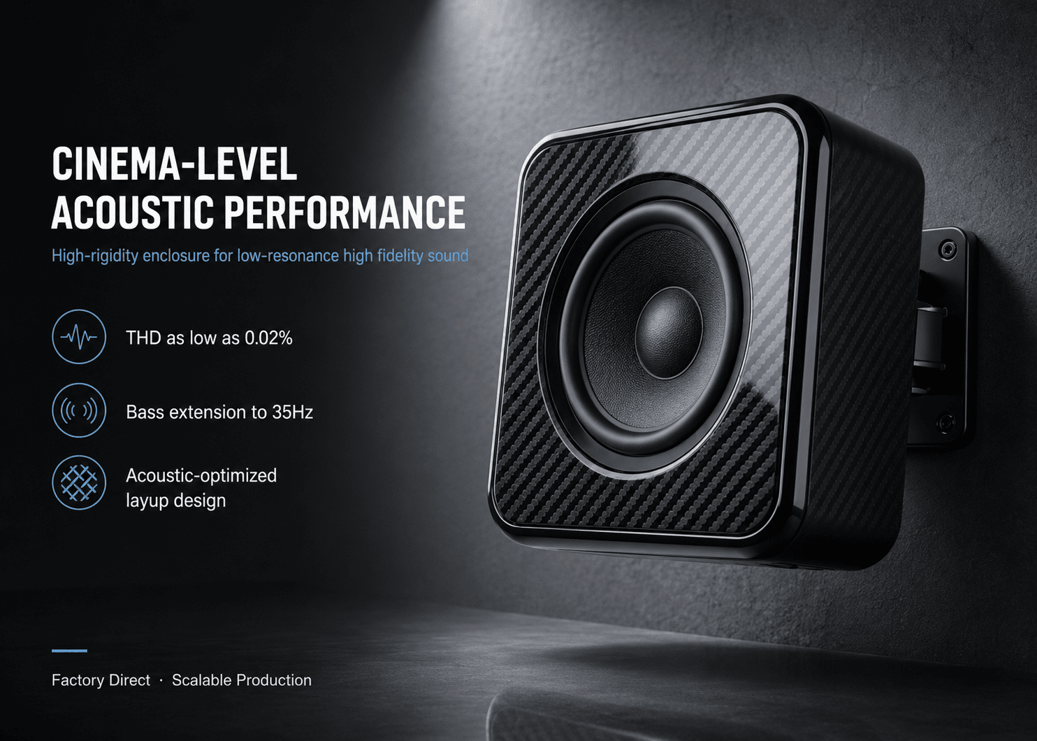 carbon fiber wall-mounted surround speaker 3