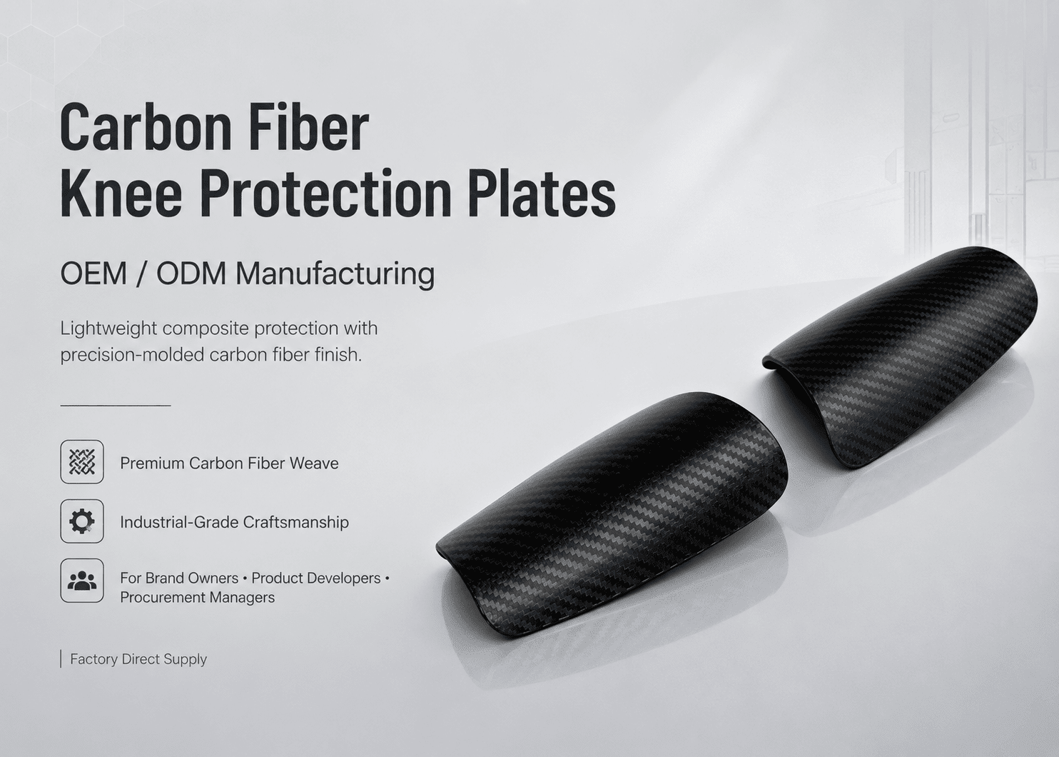 matte carbon fiber knee protection plates 6