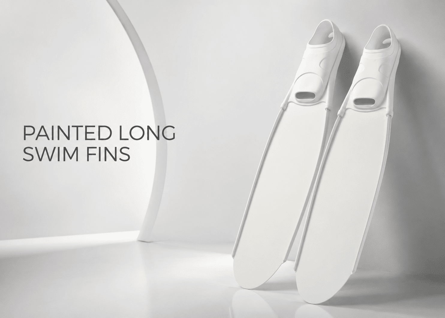 painted long white swim fins 5