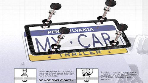 Carbon fiber license plate frame installation