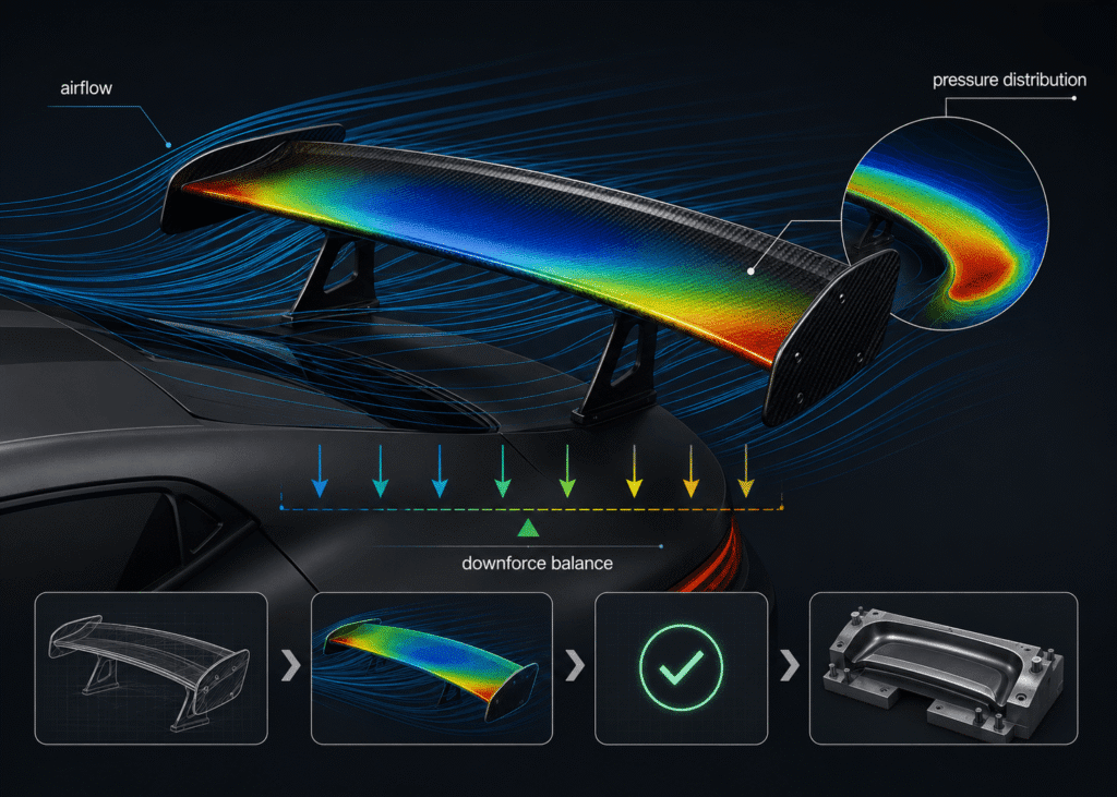 Custom Carbon Fiber Rear Wing 1