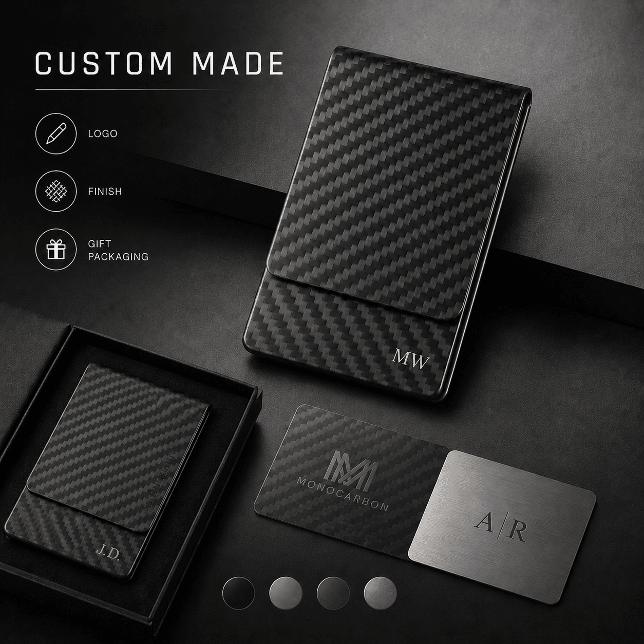 carbon fiber business card holder custom made