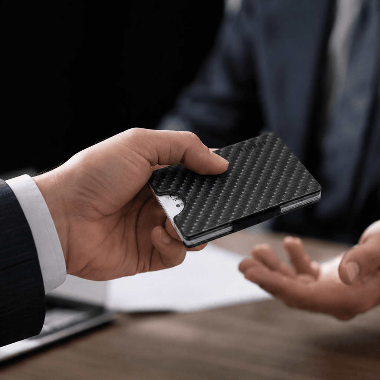 carbon fiber business card holder ultra slim business meetings