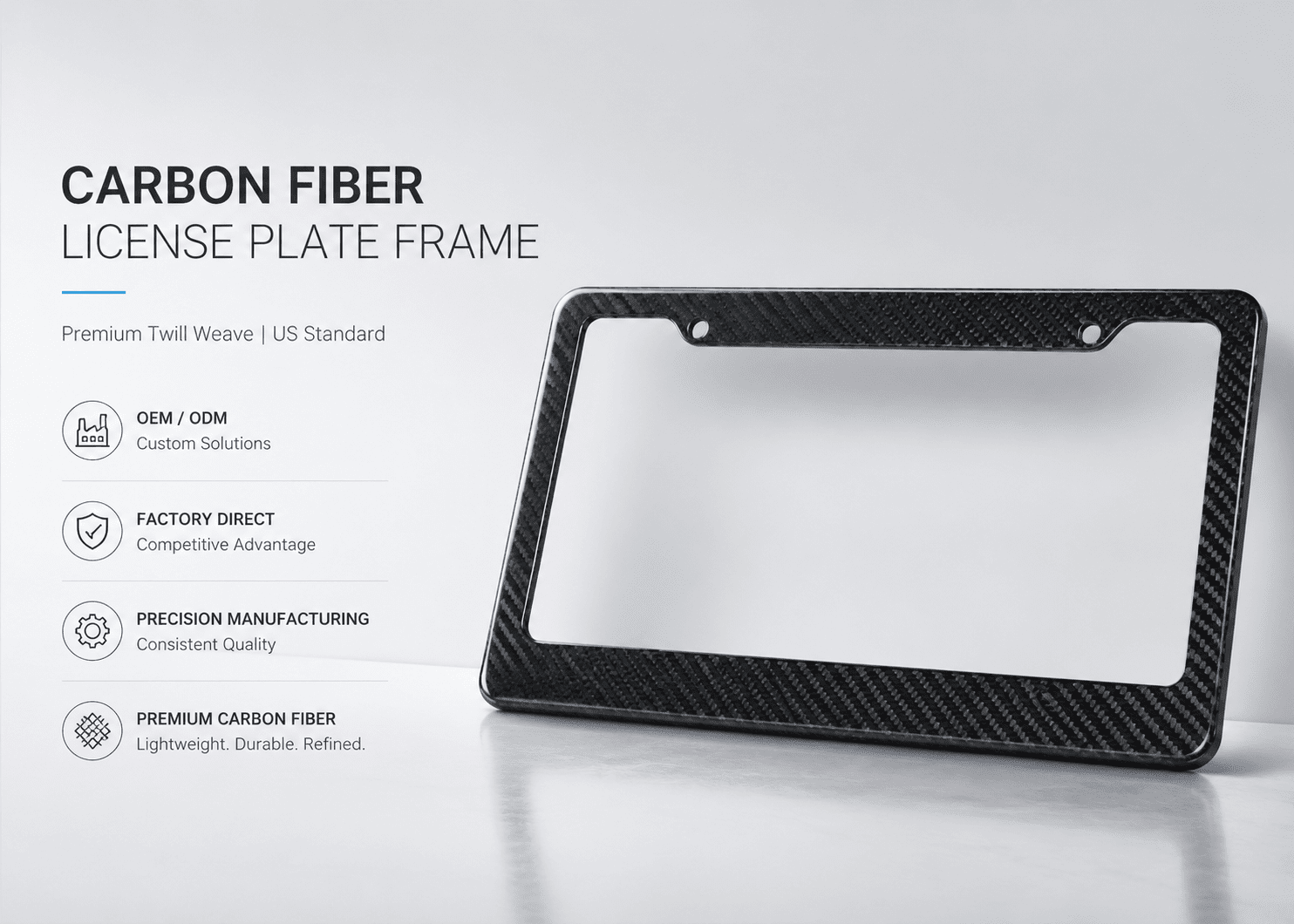 lightweight carbon fiber license plate frame 3