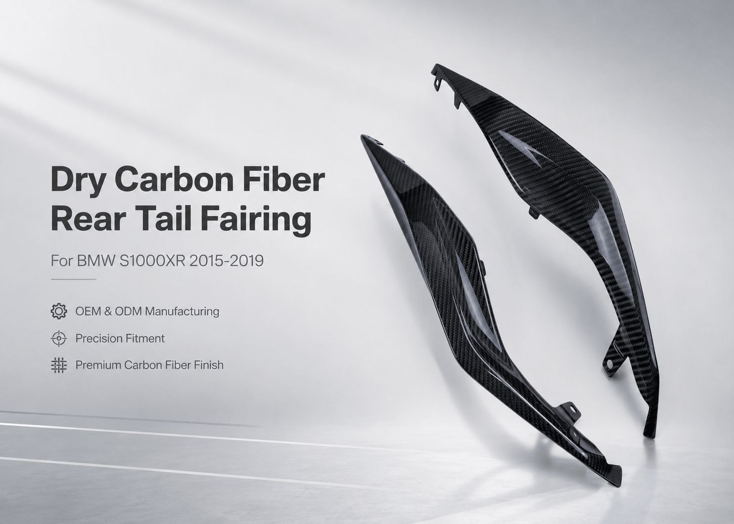 bmw s1000xr dry carbon fiber rear tail fairing