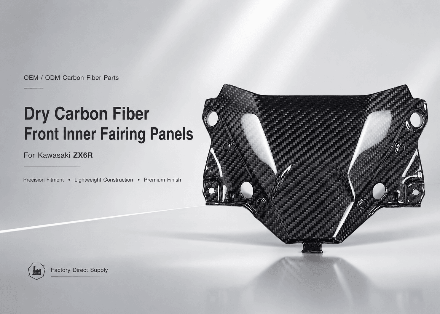 carbon fiber front inner fairing panels for kawasaki zx6r 6
