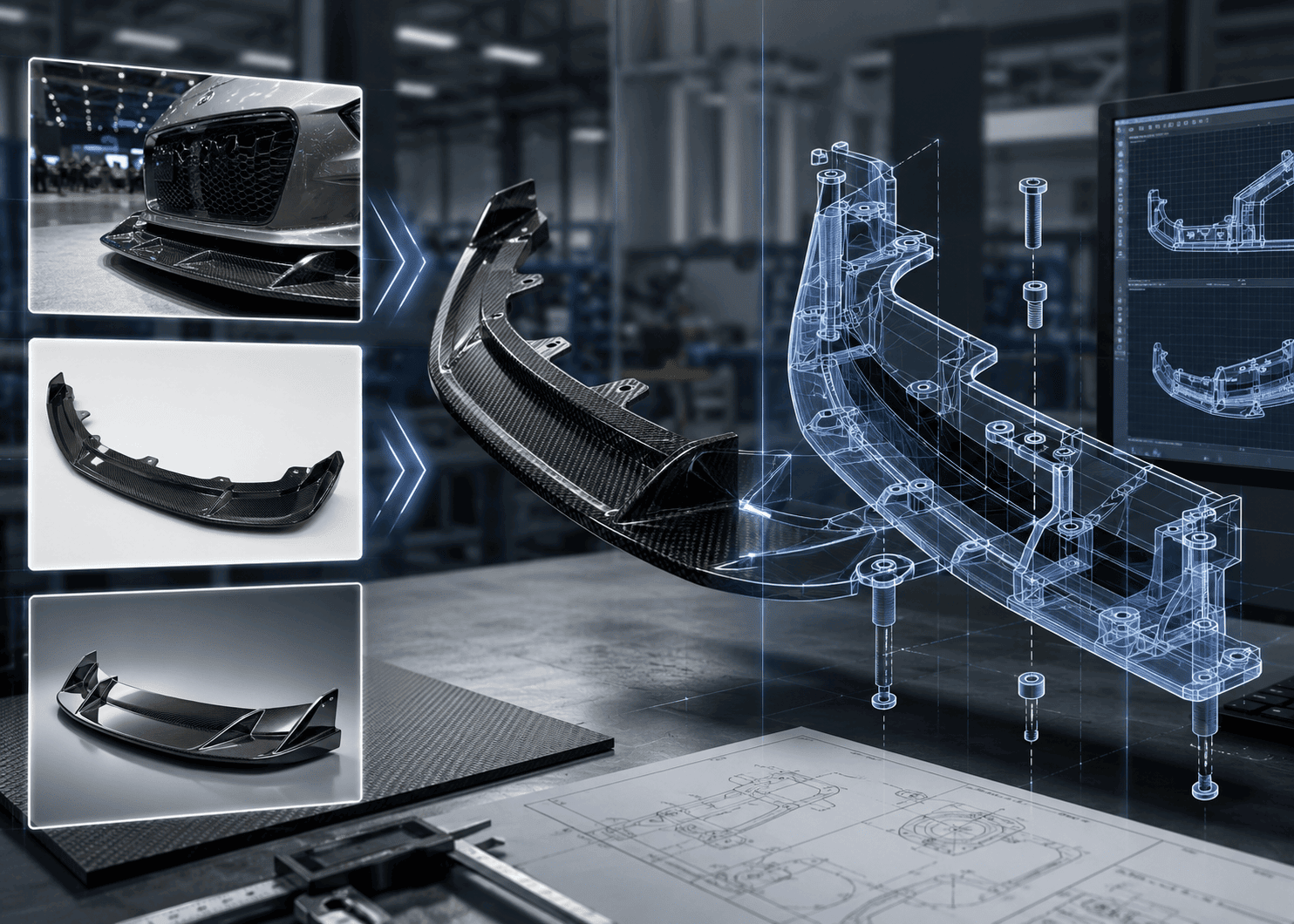 custom carbon fiber product development banner