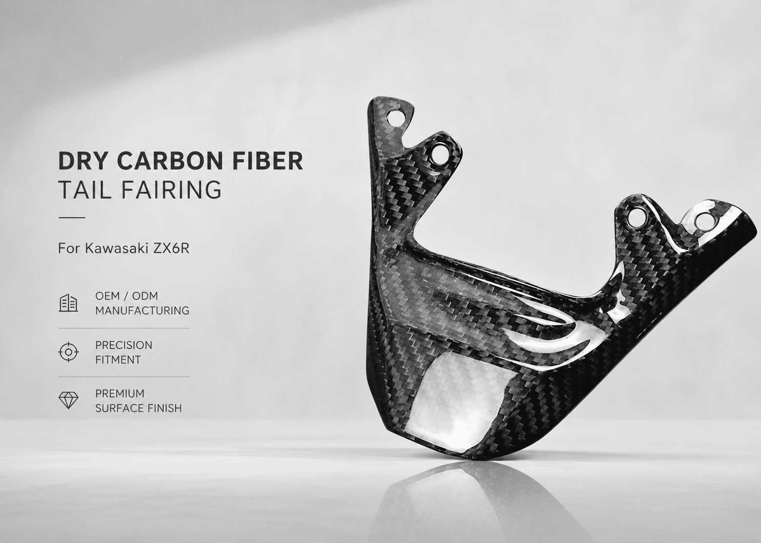 dry carbon fiber tail fairing for kawasaki zx6r