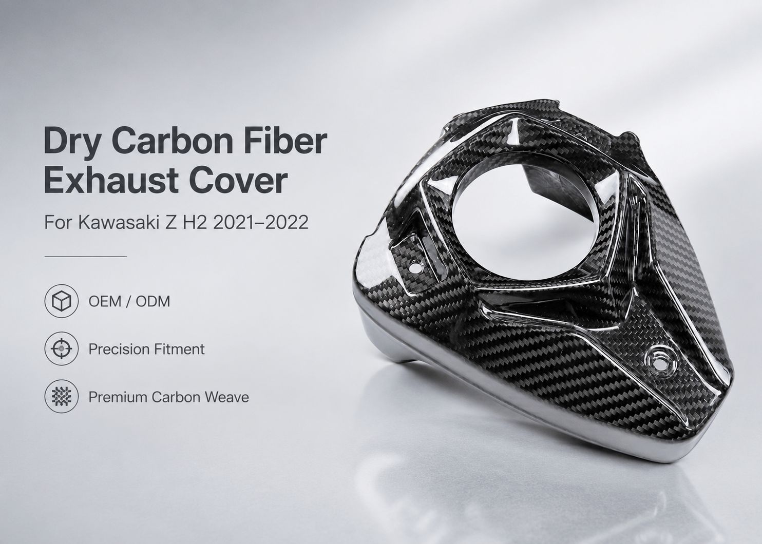 kawasaki z h2 carbon fiber exhaust cover