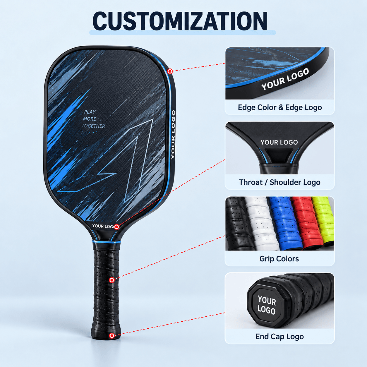 Custom Carbon Fiber Pickleball Paddle OEM ODM