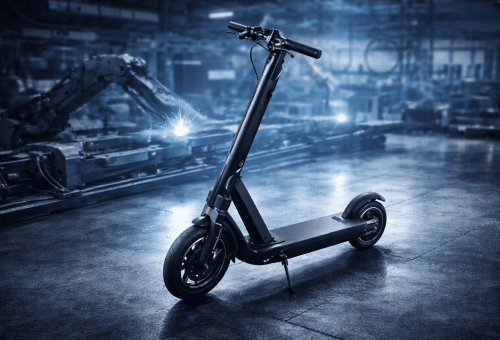 Modern black electric scooter
