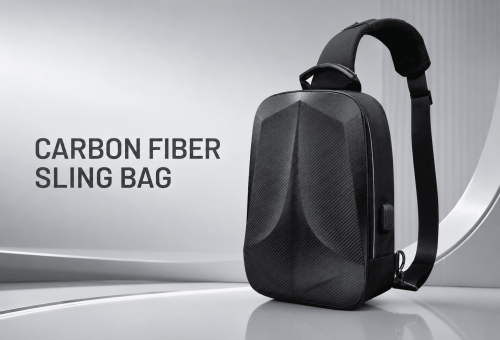 black matte carbon fiber sling bag 5