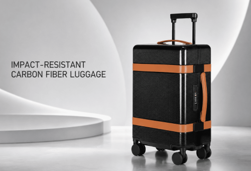 impact-resistant black carbon fiber luggage