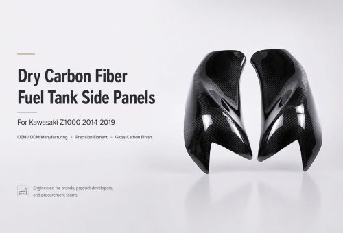 kawasaki z1000 carbon fiber fuel tank side panels
