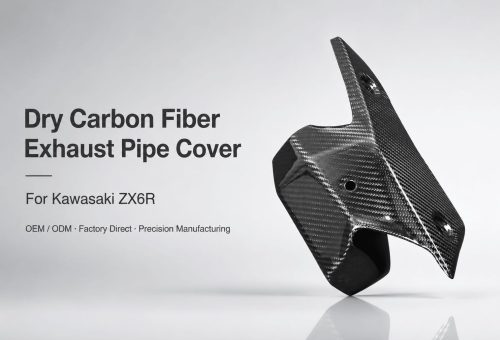 kawasaki zx6r carbon fiber exhaust pipe cover