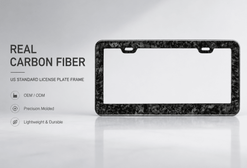 matte forged carbon fiber license plate frame 4