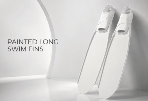 painted long white swim fins 5