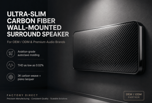 ultra-slim carbon fiber wall-mounted surround speaker 1