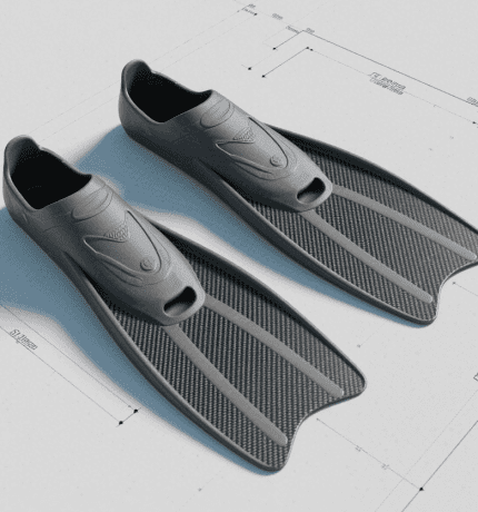Short design of carbon fiber flippers